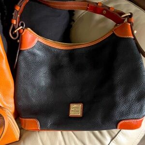 Dooney & Bourke Black and Tan Shoulder Bag